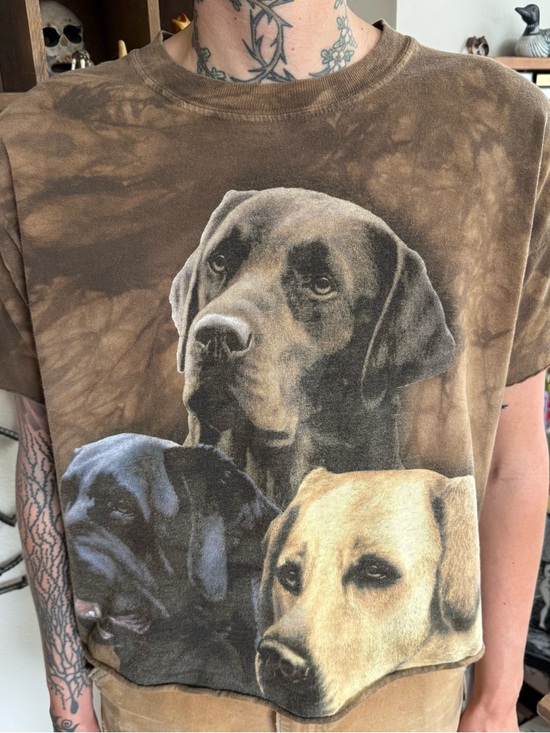The Mountain Other - Vintage 2000s Tie Dye Labrador Retriever Dogs Graphic Tee ~ Size XL